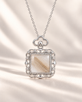 Toujours Reflection silver pet keepsake necklace with 10 × 10 mm centerpiece