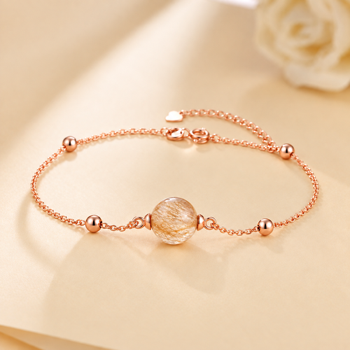 Toujours Beloved rose gold pet keepsake bracelet with 10 × 10 mm centerpiece