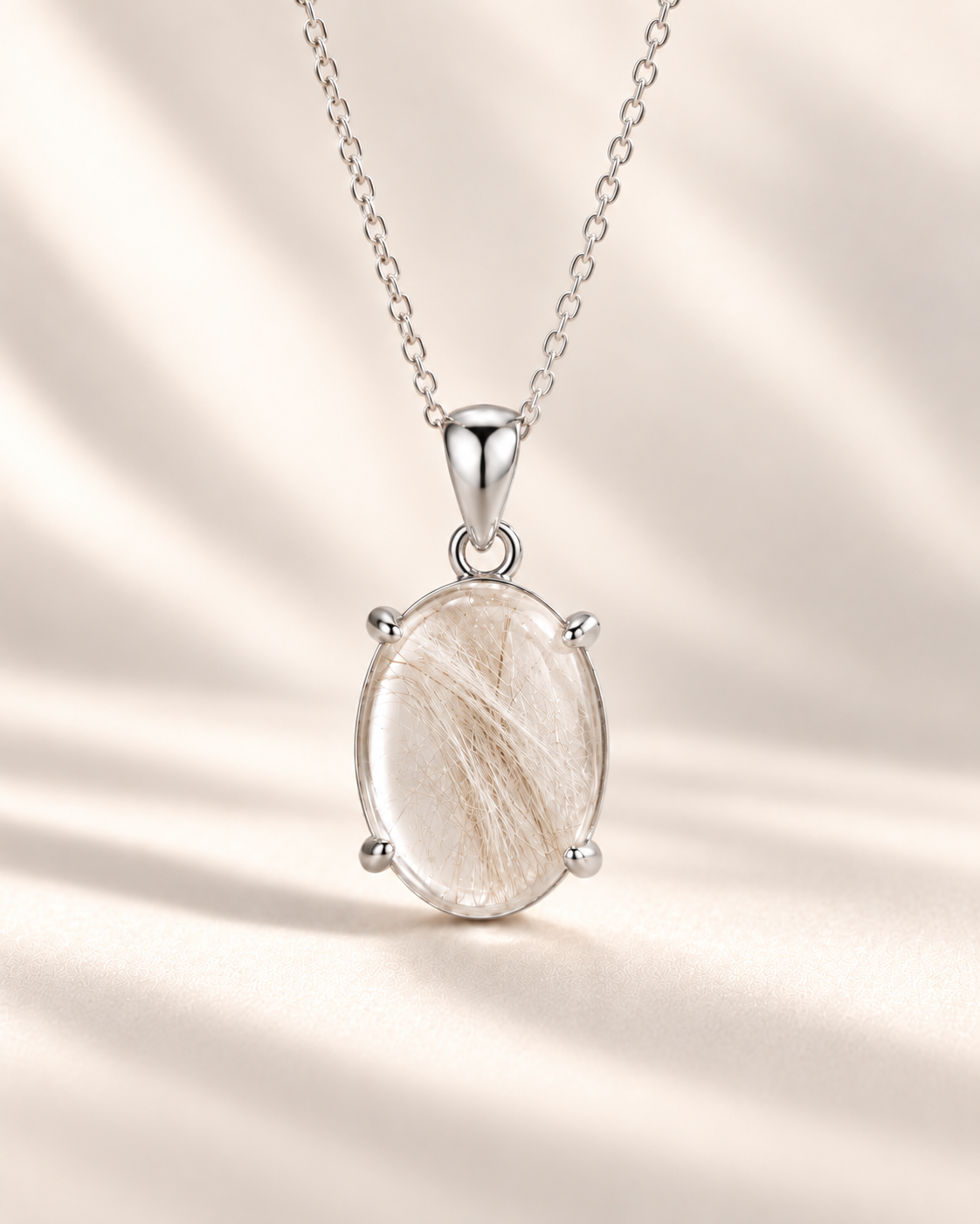 Toujours Forever silver pet keepsake necklace with 10 × 14 mm centerpiece