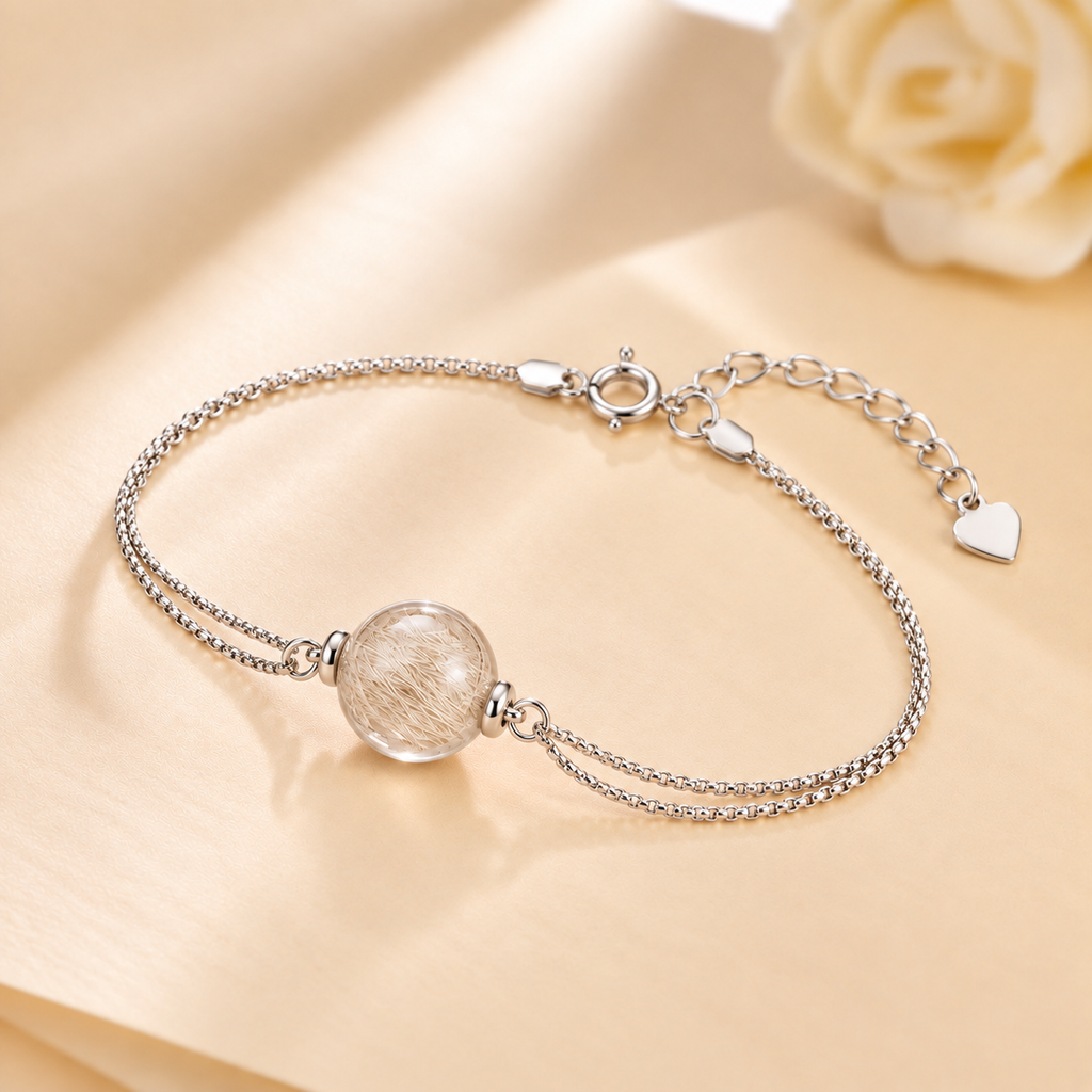 Side view of the Toujours Infinite silver pet keepsake bracelet