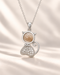 Toujours Purpetual silver pet keepsake necklace with 8 × 8 mm centerpiece