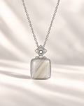 Toujours Eternity silver pet keepsake necklace with 12 × 12 mm centerpiece