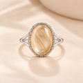 Toujours Whisper silver pet keepsake ring with 10 × 14 mm centerpiece