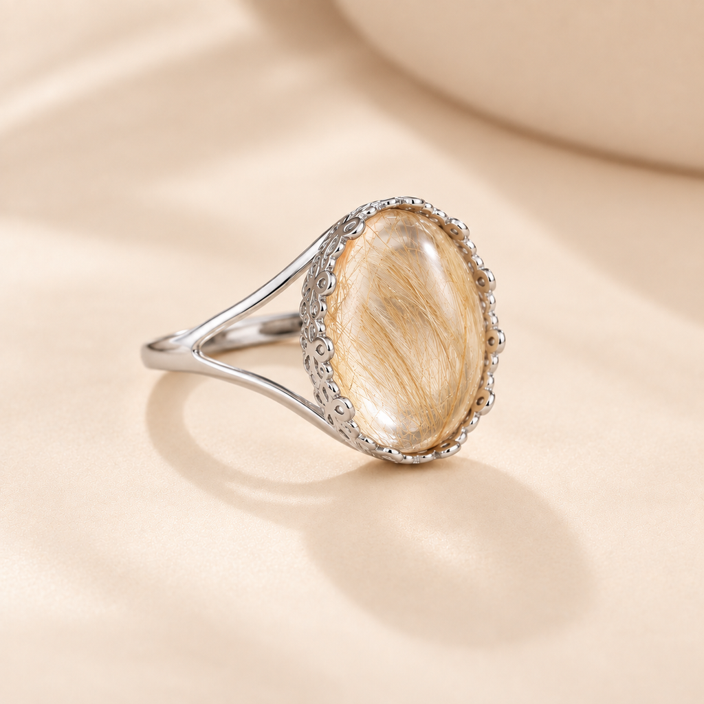 Side view of the Toujours Whisper silver pet keepsake ring